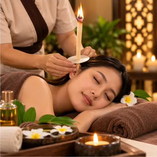 Ear Candling wellness treatment at D'Bintan Salon Day Spa