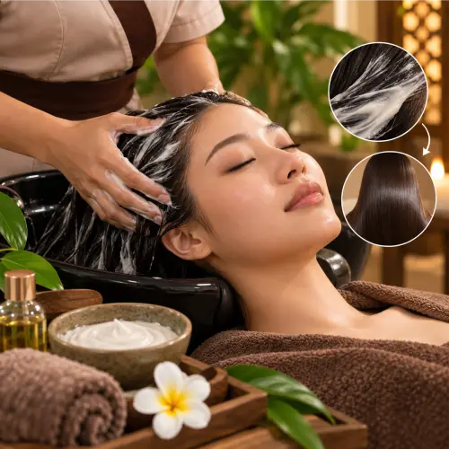 Hair Creambath treatment at D’Bintan Salon Day Spa
