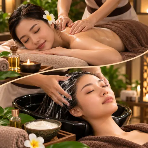 Body Massage and Hair Creambath treatment at D’Bintan Salon Day Spa