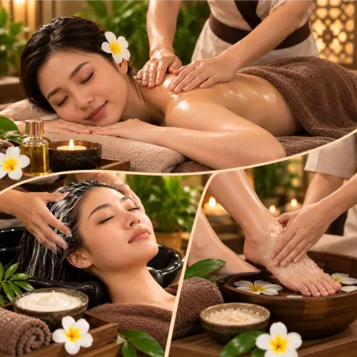 Body Massage Foot Scrub and Hair Creambath treatment at D’Bintan Salon Day Spa