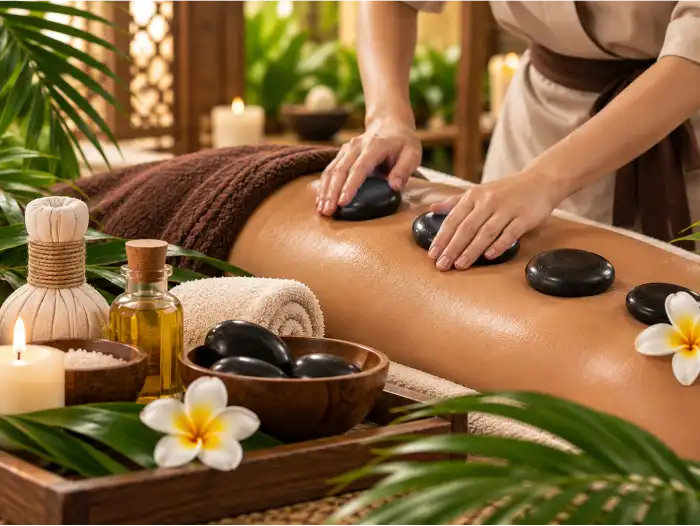 Hot Stone Massage treatment at D’Bintan Spa