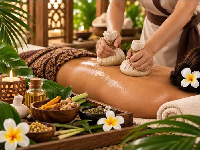 Balinese Herbal Massage treatment at D’Bintan Spa