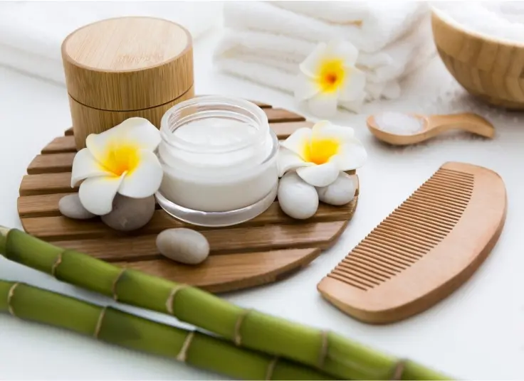 Spa treatment products and relaxing wellness atmosphere at D'Bintan Spa